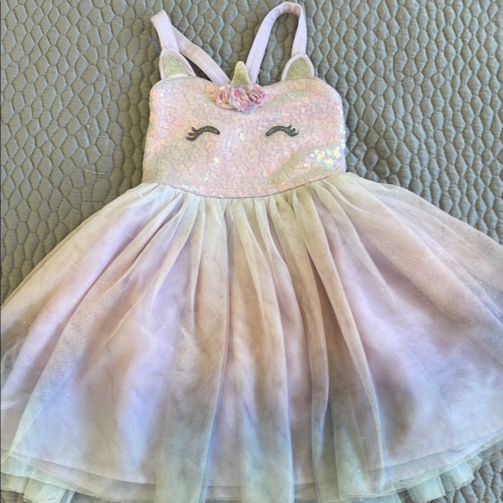 Pink Unicorn Dress with Sparkle Tulle Skirt